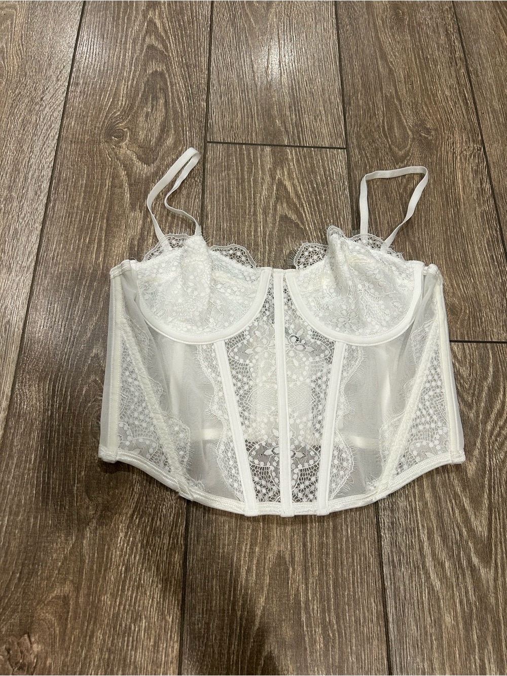Glassons White Lace Corset Crop Top